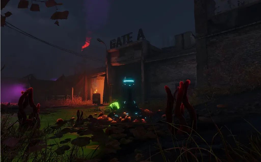 TFZP: Zombies gathering at Gate A at night