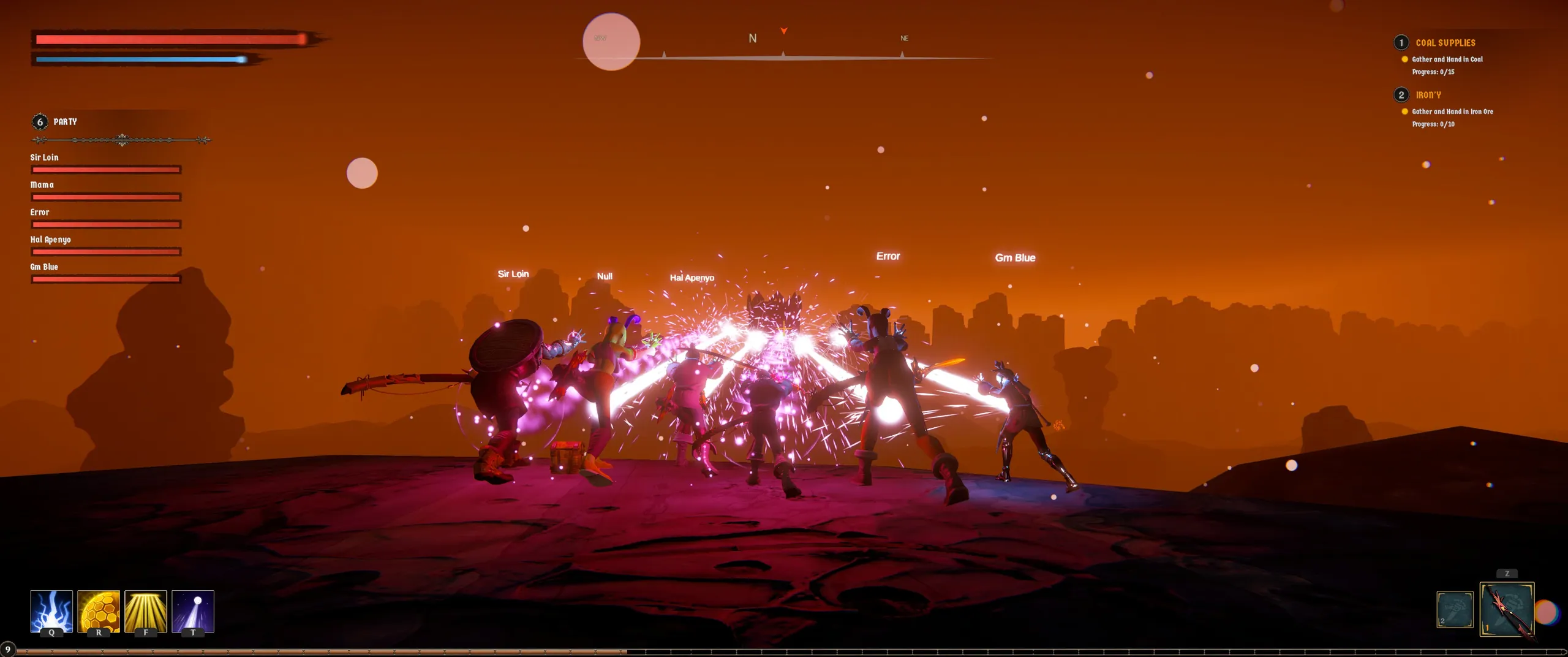 The Unsung Party: Party fighting together under a burning orange sky